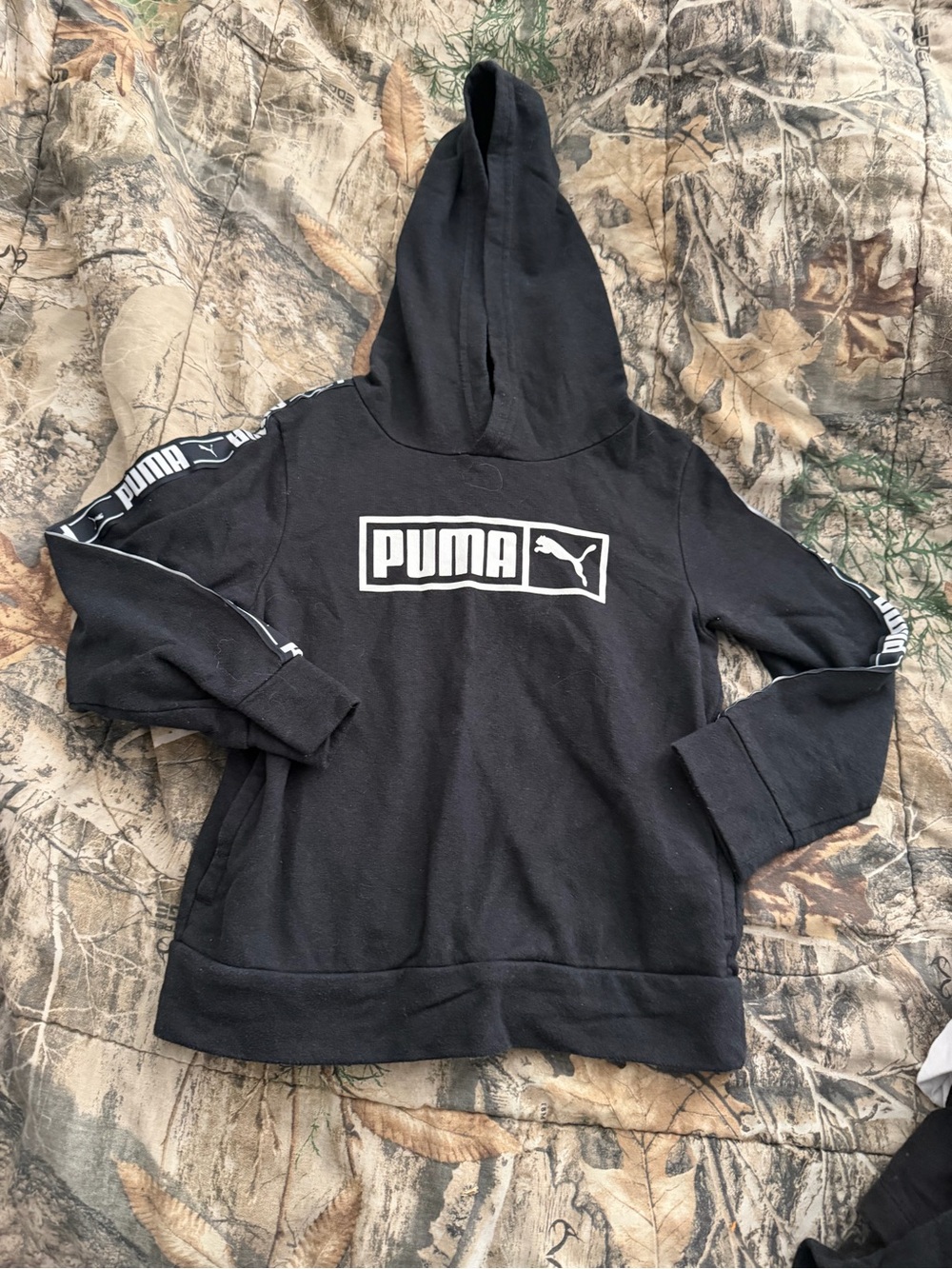 Puma Black Hoodie with White Logo